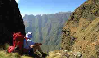 Drakensberg vandrer, KwaZulu Natal, Sydafrika