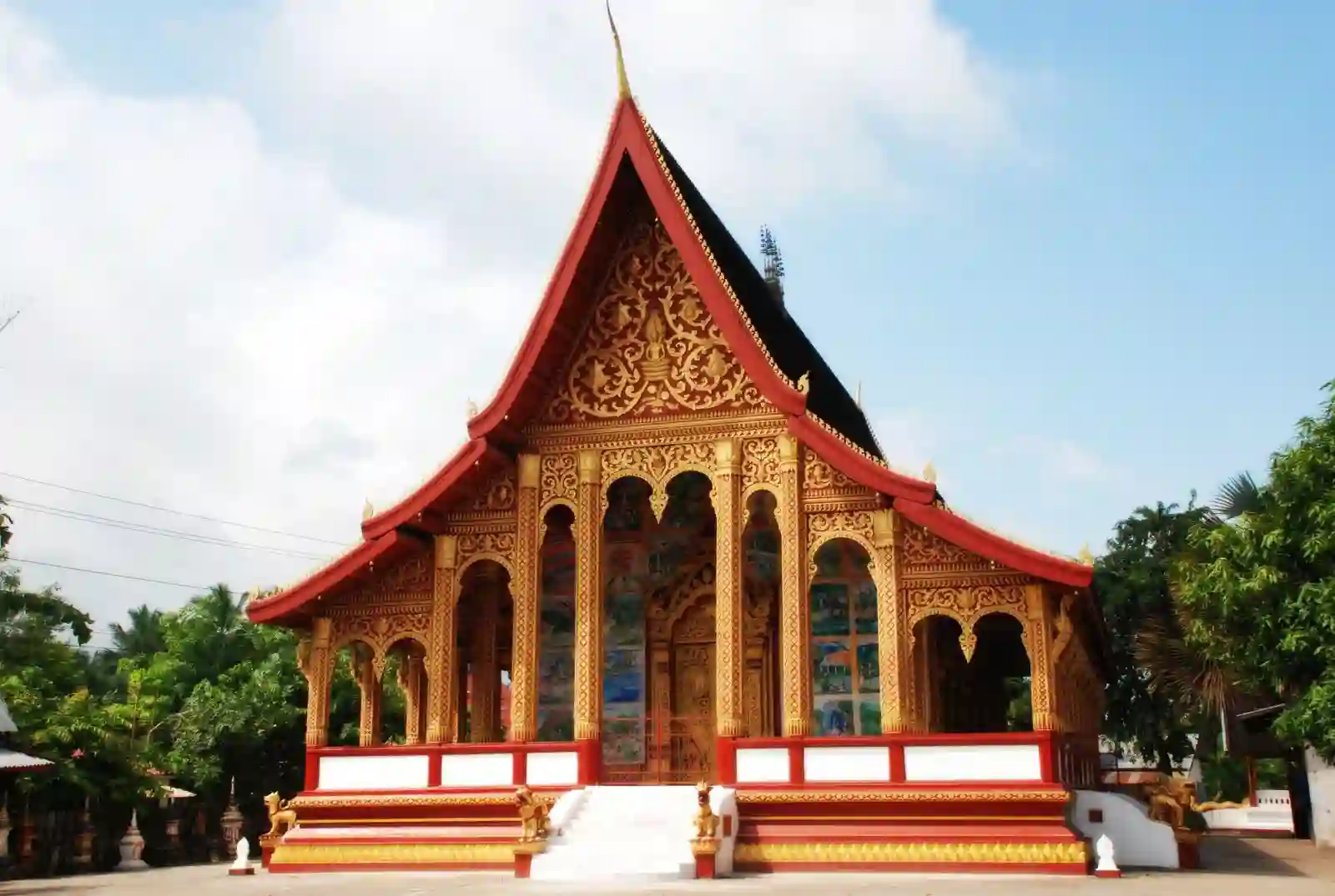 Tempelbygning i Luang Prabang, Laos