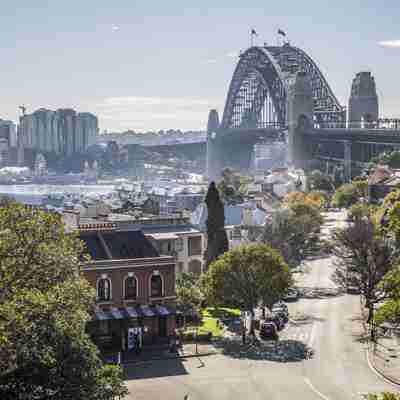Flot udsigt mod Sydney Harbour Bridge, Sydney, Austtralien