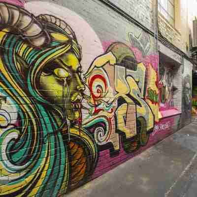 Laneway med grafitti, Melbourne, Australien