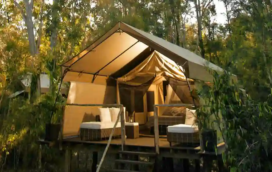 Et af teltene på Paperbark Camp, Australien