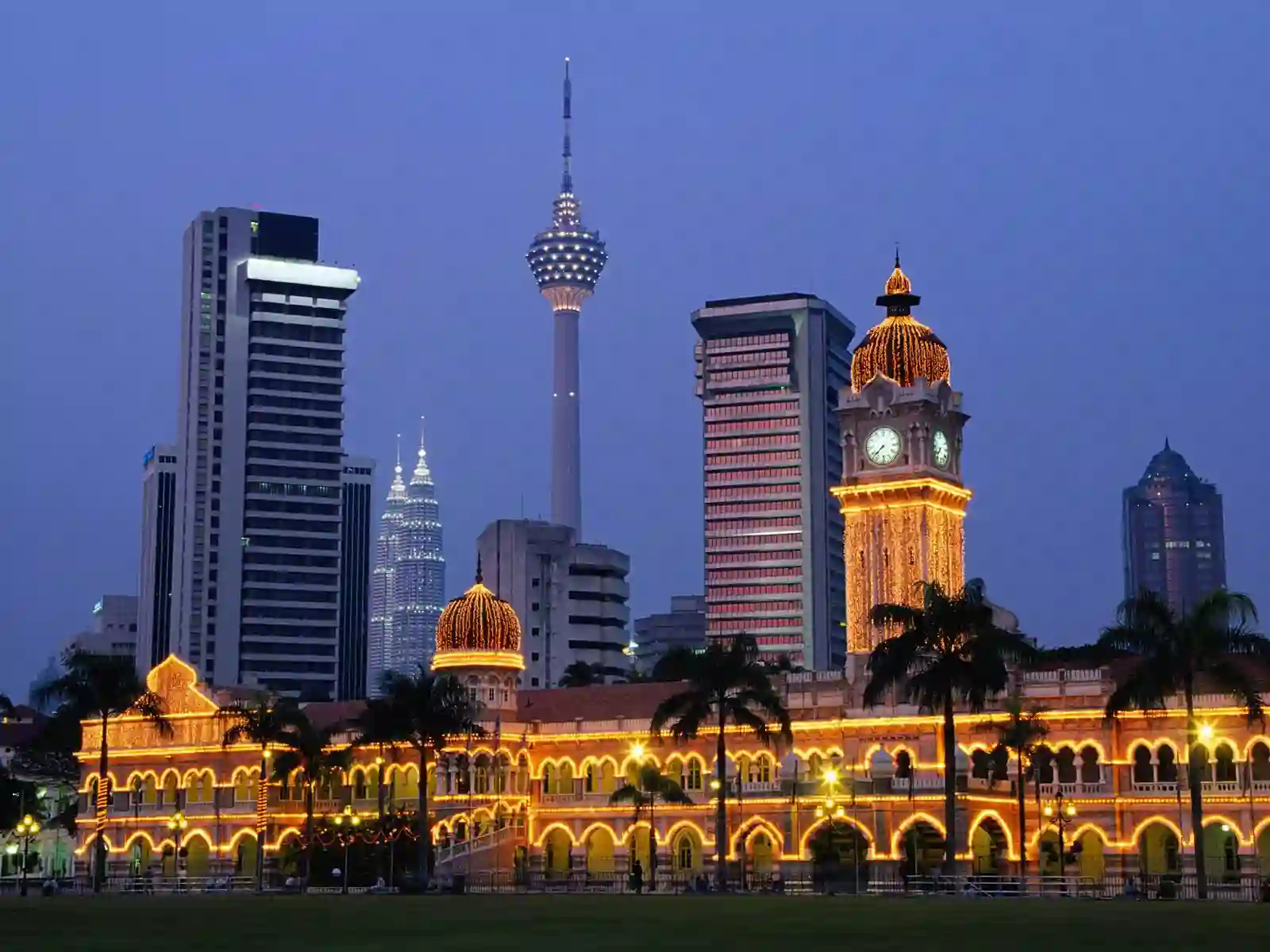 Natlig udsigt over Kuala Lumpur, Malaysia