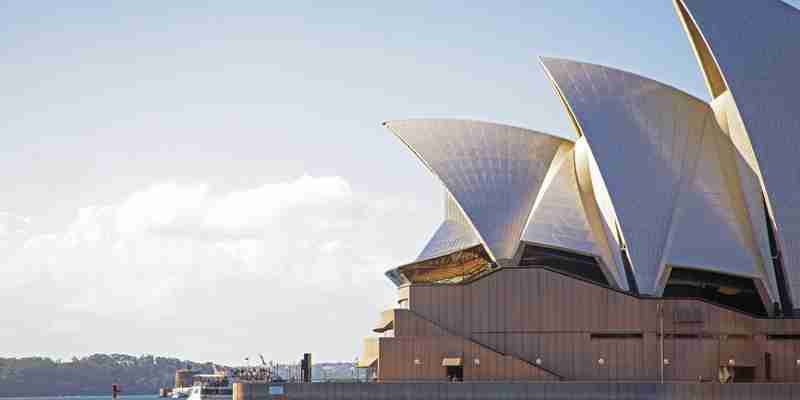 Operahusets skaller lyser i solen, Sydney Operahouse, Sydney, Australien