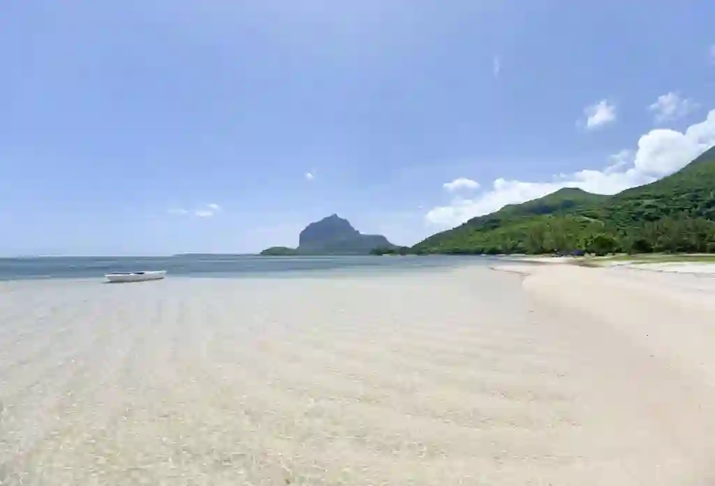 Hvide sandstrande, det sydlige Mauritius