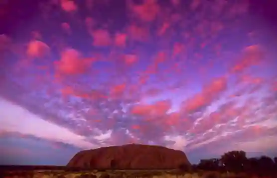 Solnedgang over Uluru, Australien