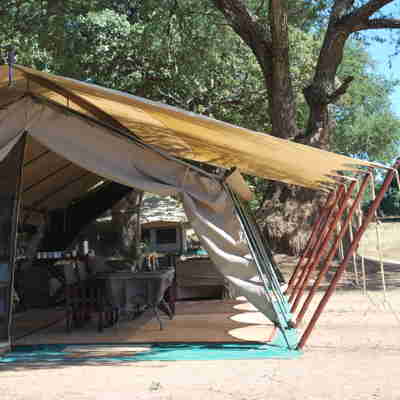 Luksus teltcamp ved Mana Pools