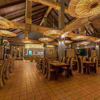 Den smukke restaurant på Namkat Yorla Pa Resort i Laos