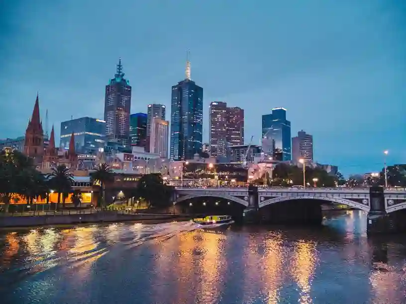 Melbourne og Yarra floden, Australien