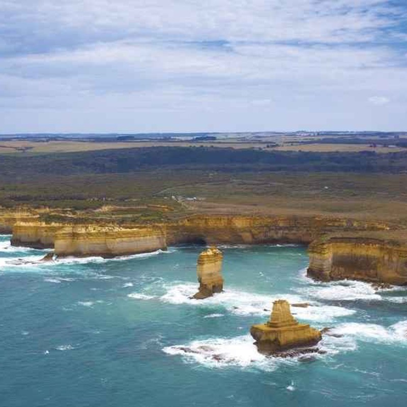 Udsigt ind mod kysten, Great Ocean Road, Australien-crop