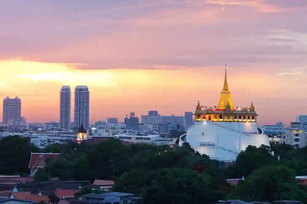 Solnedgang over Bangkok, Thailand