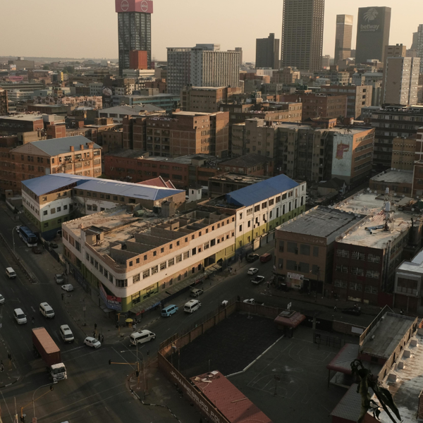 overview of the skyscrabers in johannesburg