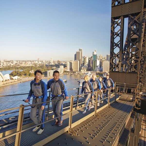 På toppen af Sydney Harbour Bridge, Sydney, Australien