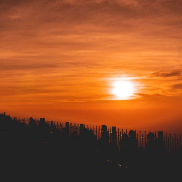 Solnedgang i Kampala i Uganda