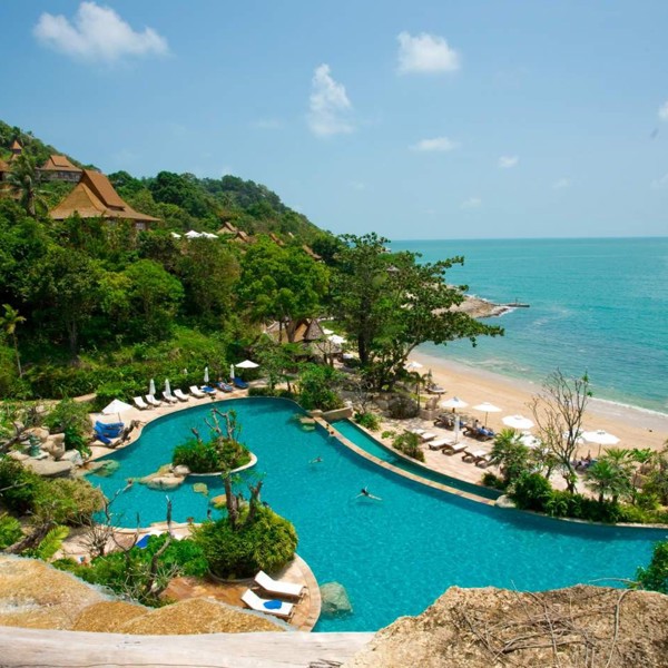 Udsigt over poolområdet, Santhiya, Koh Phangan, Thailand