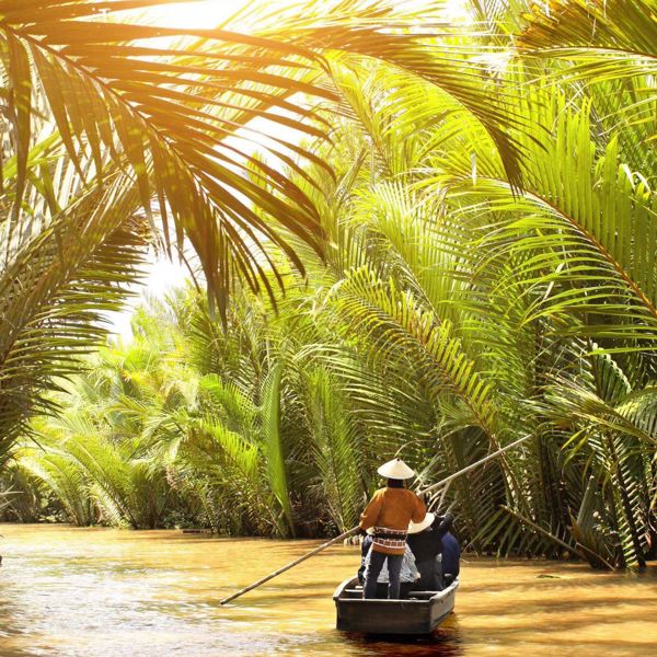 Vietnam - Rowing boat along canals