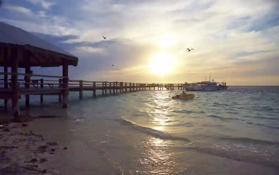 Solnedgang på Heron Island, Australien