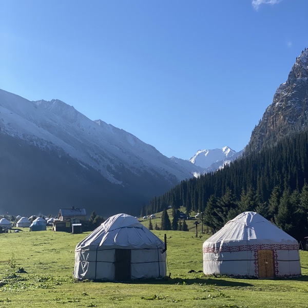 En traditionel Yurt camp