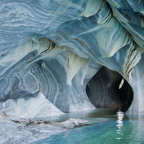 Marble grotter på Carretera Austral
