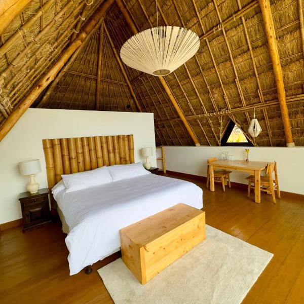 Bungalow på Hotel Bambu ved Lake Atitlan, Guatemala