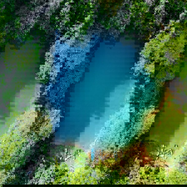 Turkisblå lagunepå rejser til Den Dominikanske Republik