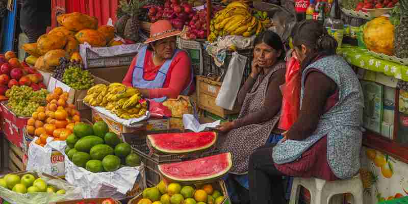 La Paz, marked med frugter