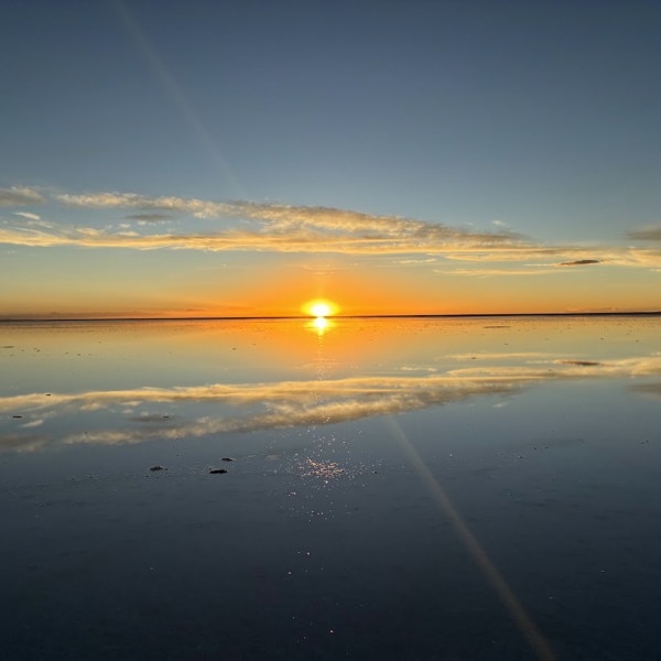 Solnedgang over saltsletten