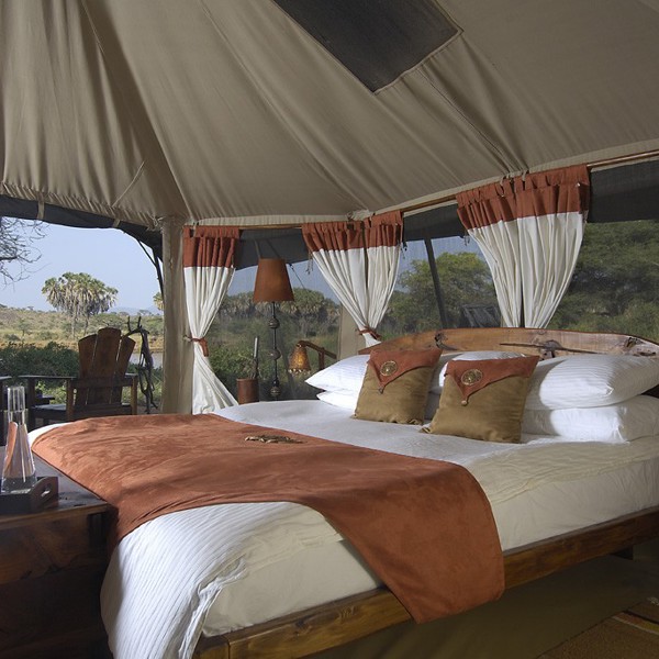 Dobbeltelt på Elephant Bedroom Camp, Kenya
