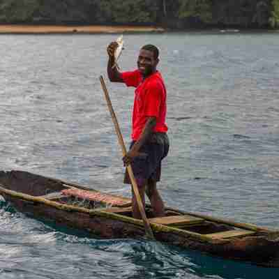 Lokal fisker på Sao Tome og Principe