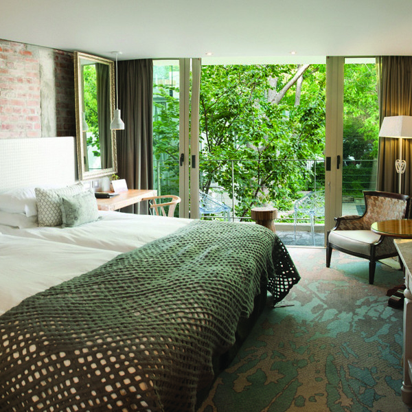 Et af værelserne på Oude Werf, Stellenbosch, Sydafrika