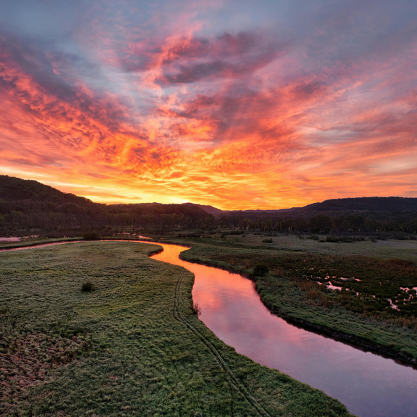 tsiribihina lake while the sun goes down