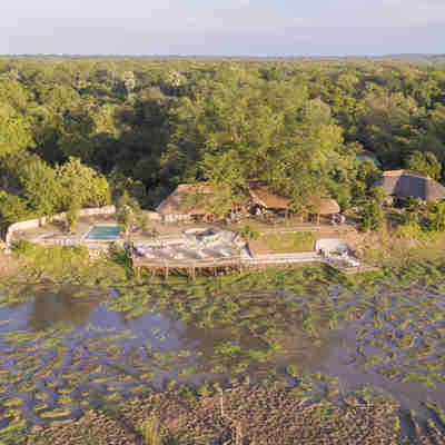 Kafunta River Lodge Drone view