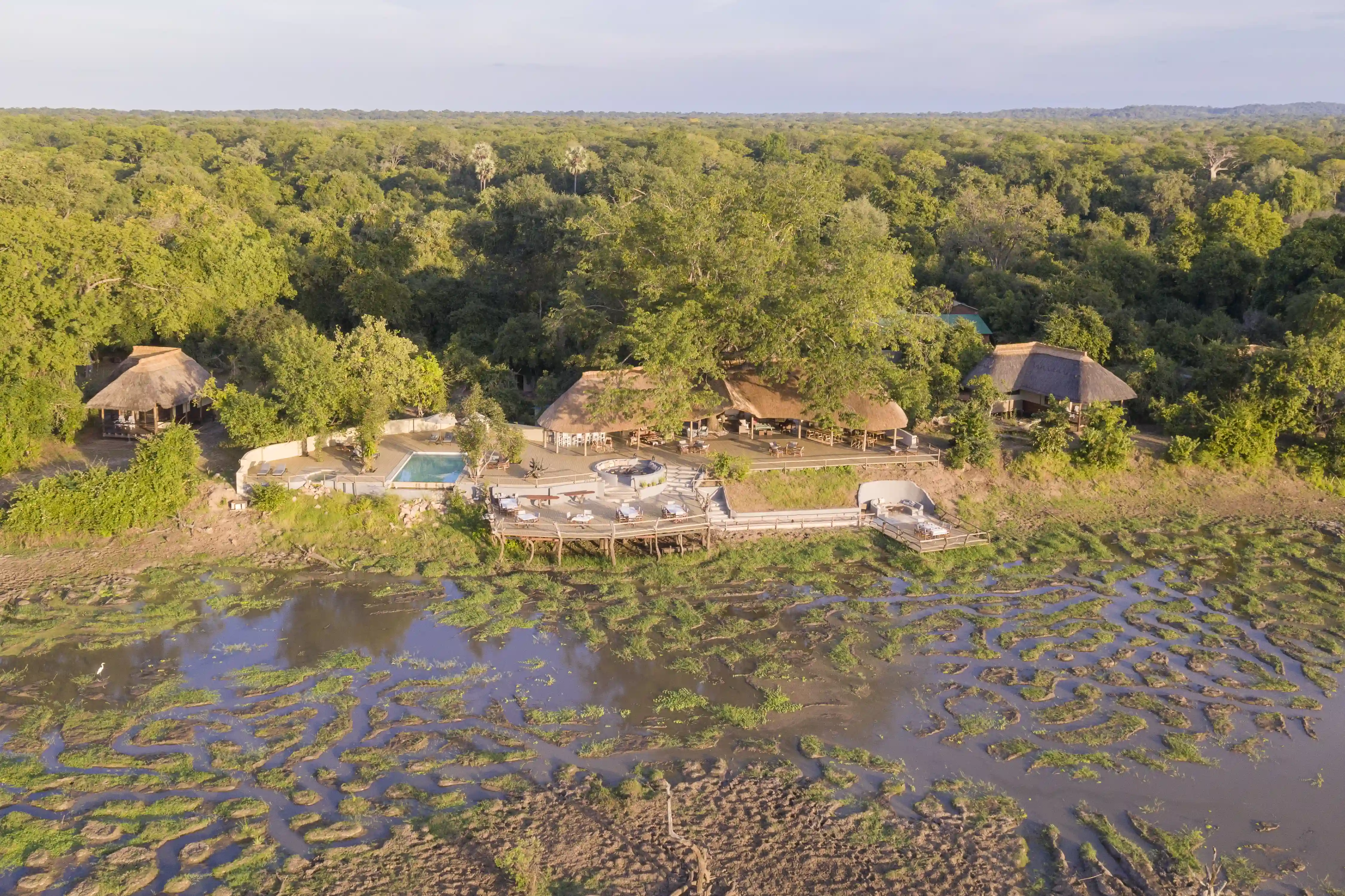Kafunta River Lodge Drone view