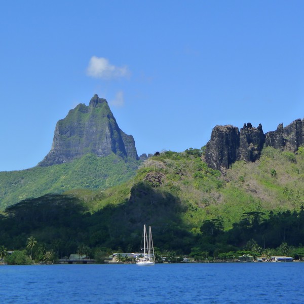 Høje klipper på Moorea, Fransk Polynesien