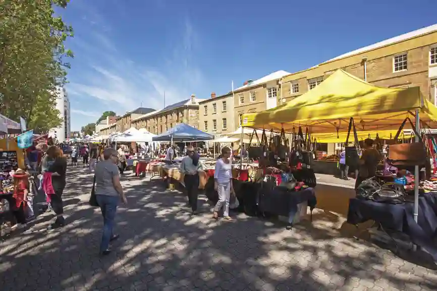 Salamanca markedet, Hobart, Tasmanien, Australien