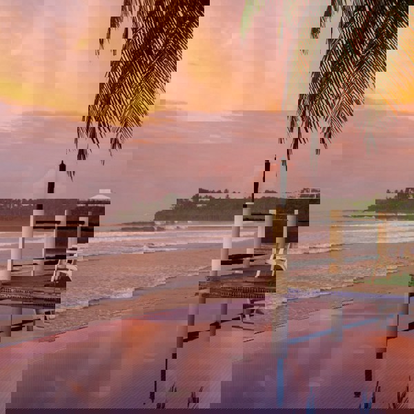 Strandene i El Salvador med udsigt over solnedgangen