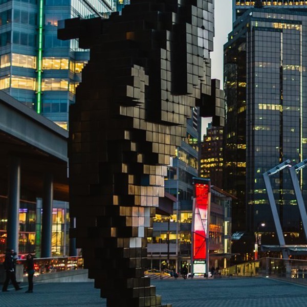 Digital Orca Douglas Coupland Jack Poole Plaza Coal Harbour Vancouver Canada