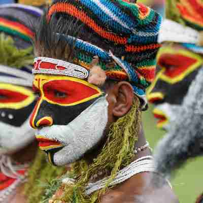 Performers in a 'Sing Sing' (a tribal dance event) in Papua New Guinea