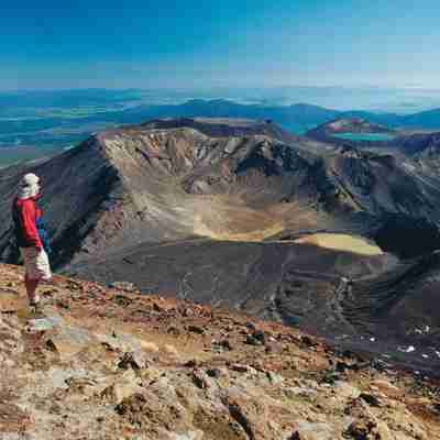 Udsigt til krater, Tongariro, National, Park, Ruapehu, New Zealand