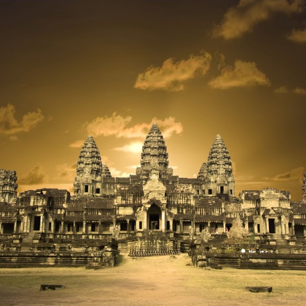 Solnedgang over Angkor Wat, Siem Reap, Cambodia