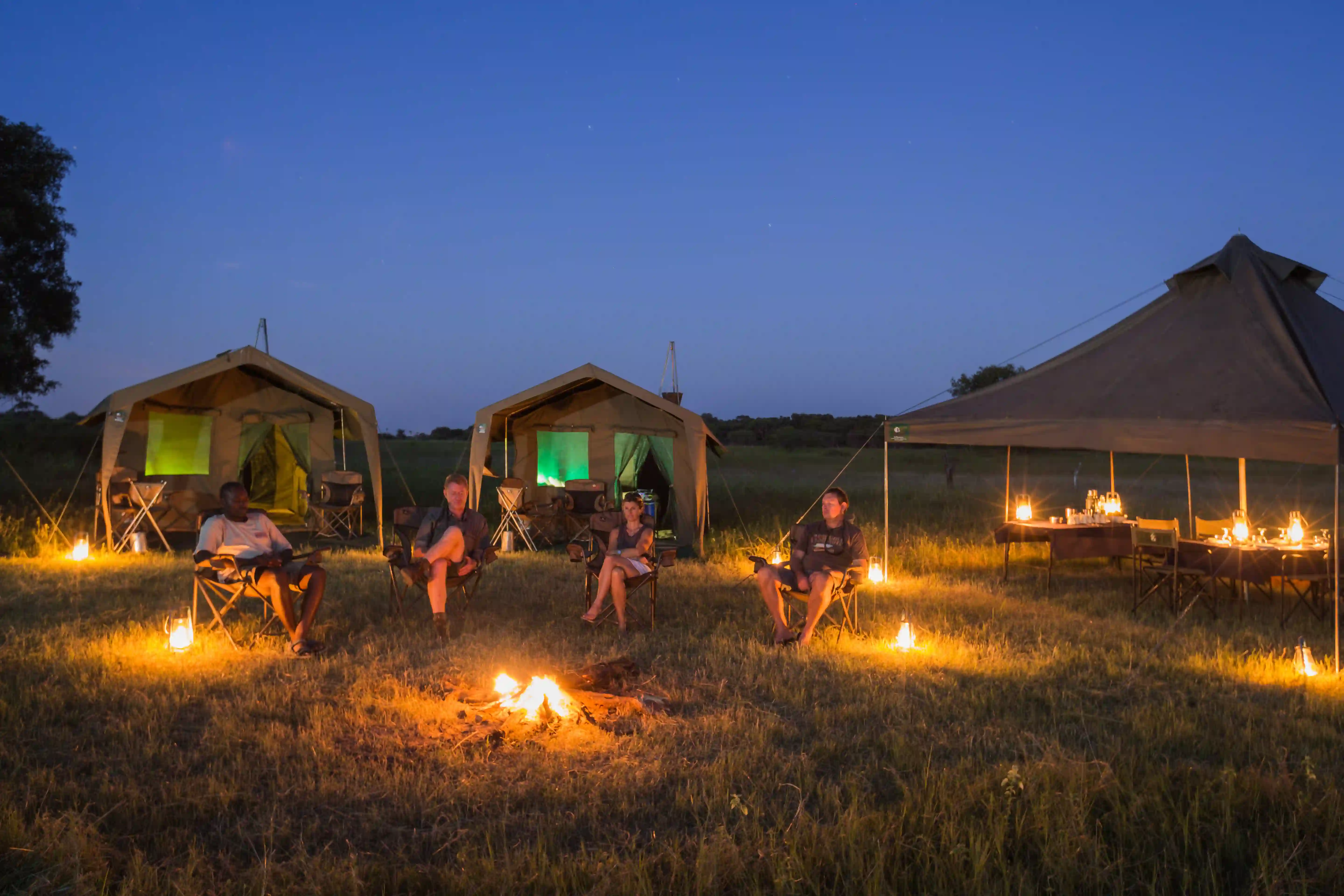 Camping i Botswanas Bush
