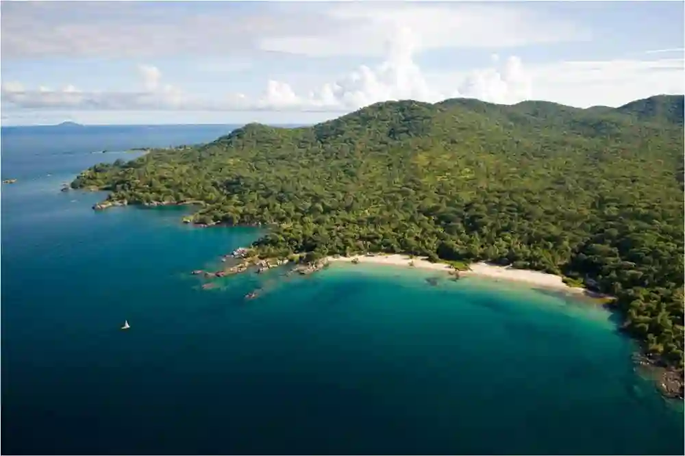 Uberørt strand og frodig skov ved Lake Malawi