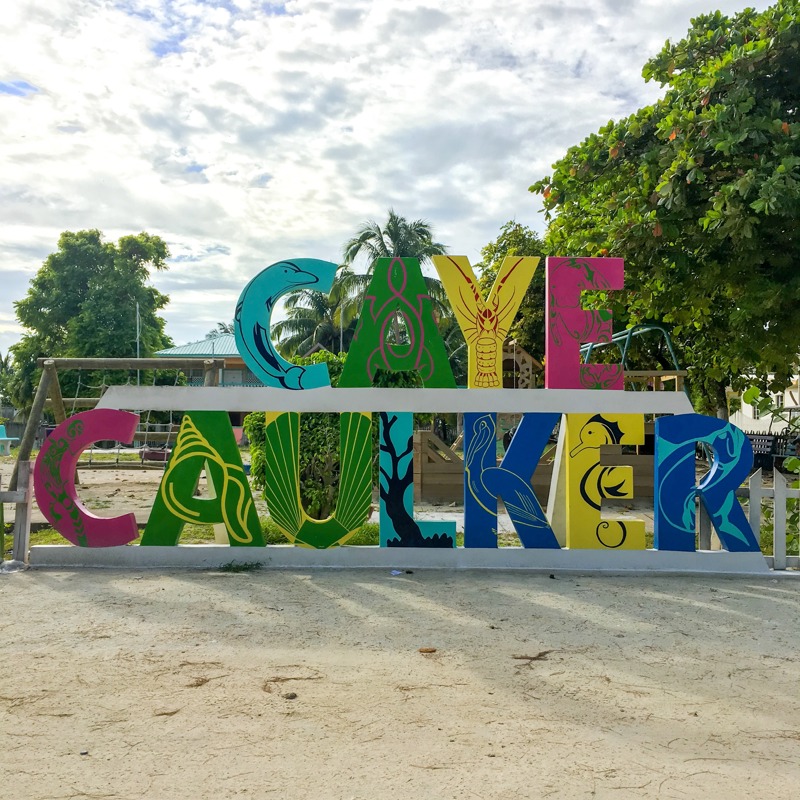 Caye Caulker skilt på øen Caye Caulker