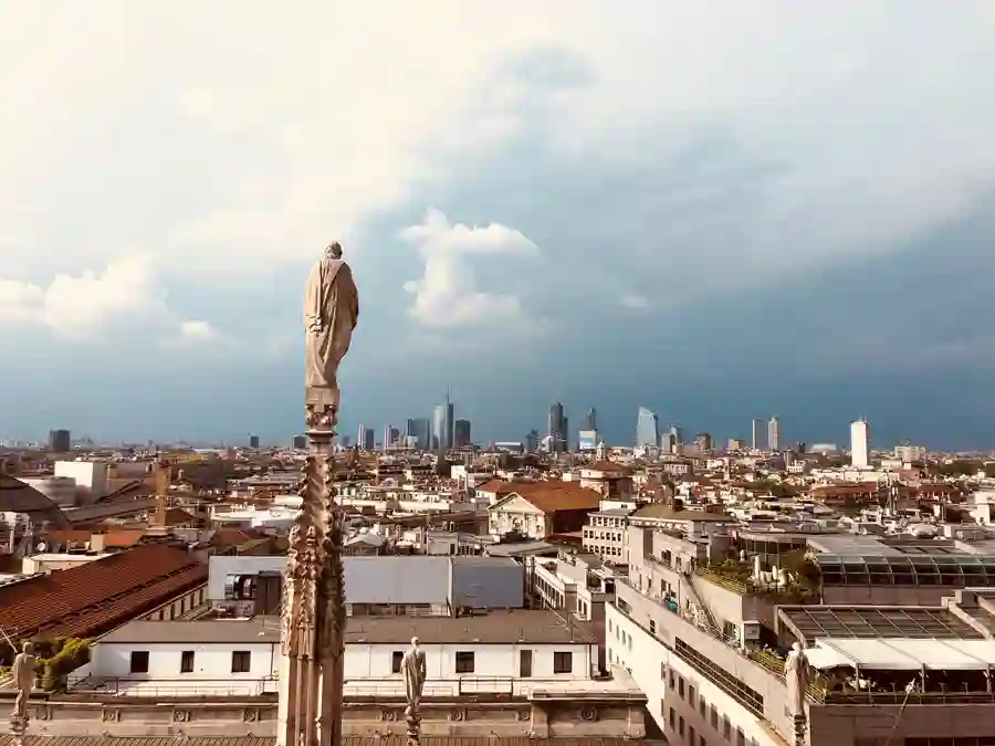 Udsigt over Milano fra Duomoen