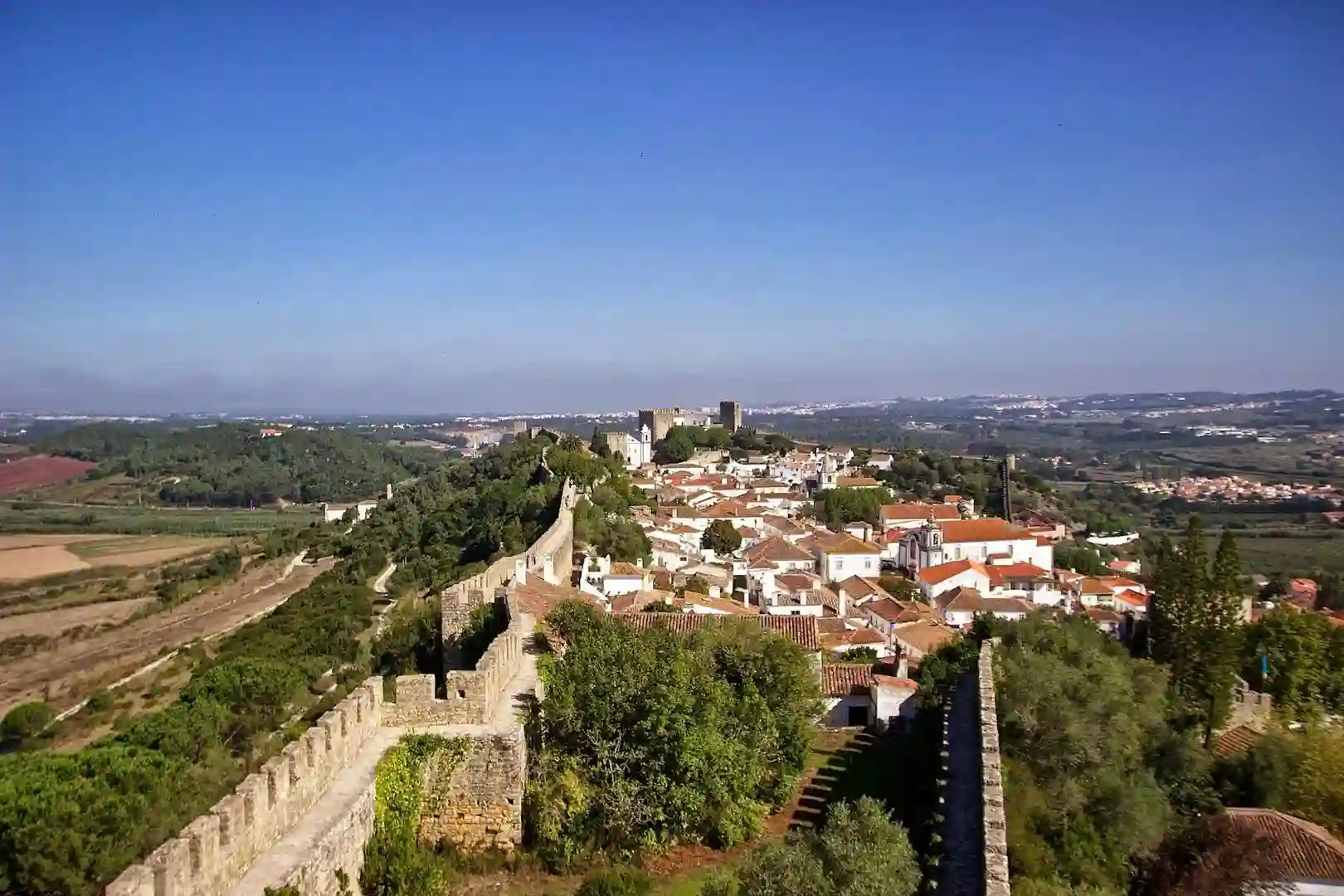 Obidos luftfoto middelalderby