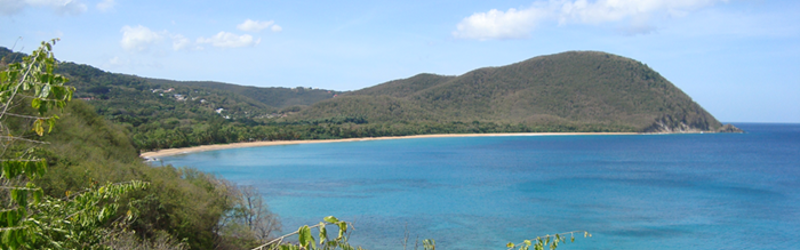 Det azurblå vand ved Guadeloupe