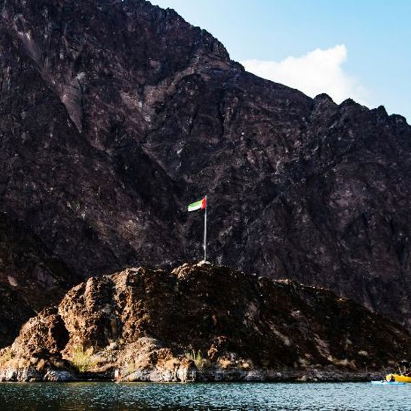Flag ved Hatta i nærheden af Dubai