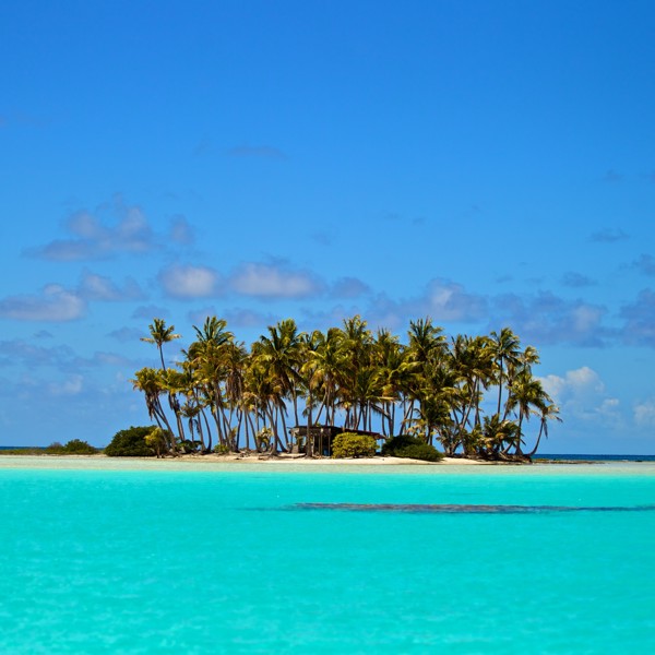 En lille ø ved Rangiroa, Fransk Polynesien